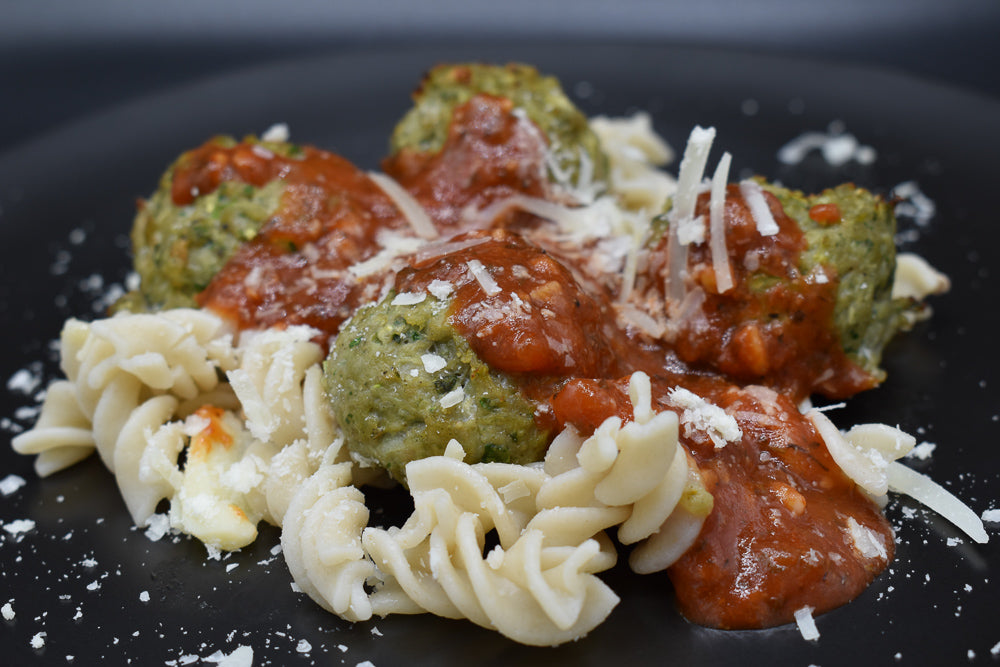 Basil Marinara Turkey Meatballs with Gluten Free Pasta