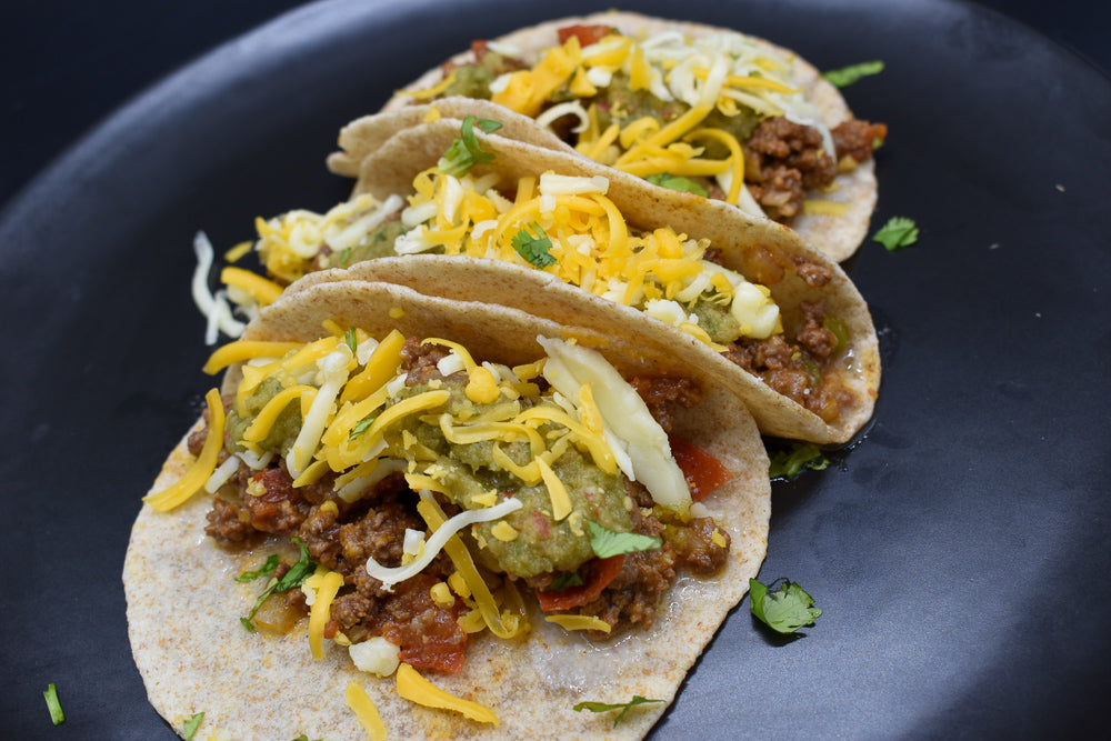 Lean Beef Tacos with Salsa and Cheese