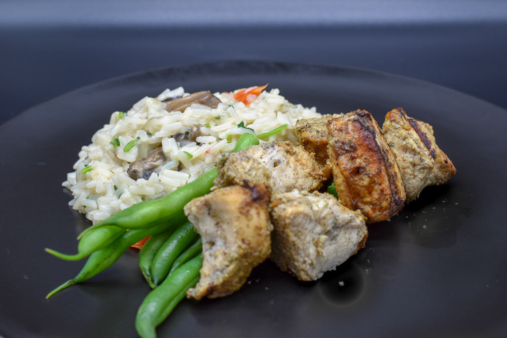 Gluten Free Jerk Chicken with Coconut Mushroom Rice