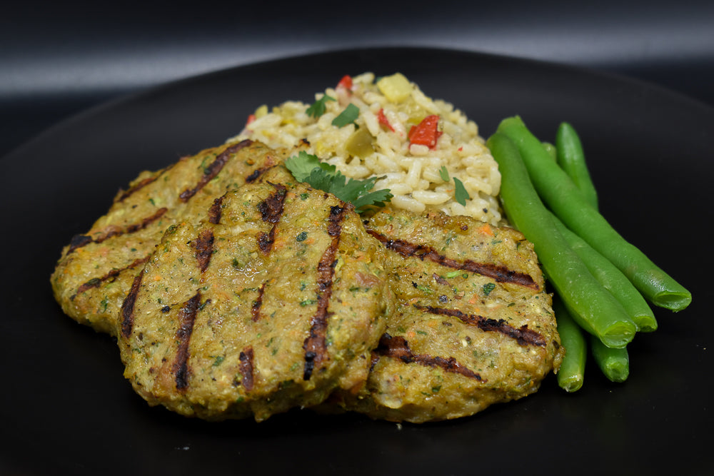 Gluten Free Turkey Sliders with Pilaf Rice and Green Beans