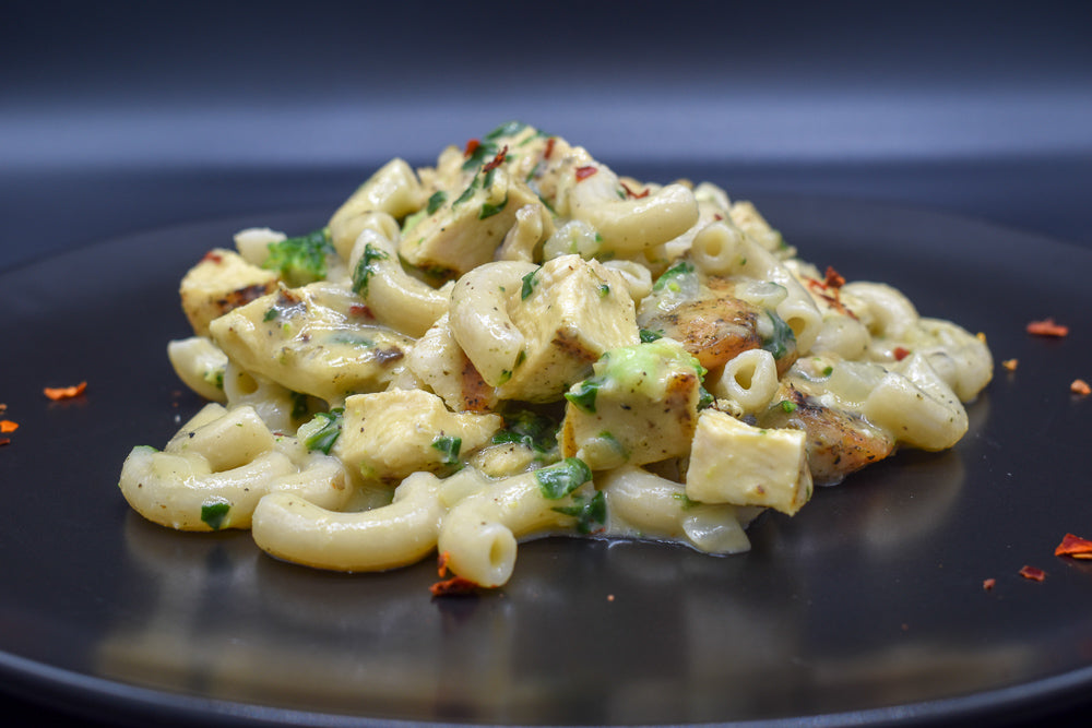 Gluten Free Chicken Mac with a Light Bechemal Sauce