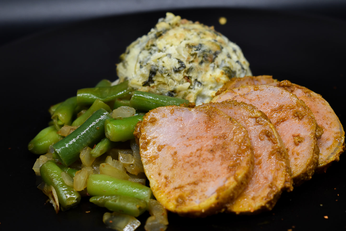 Keto Spinach Artichoke Dip with Pork Tenderloin